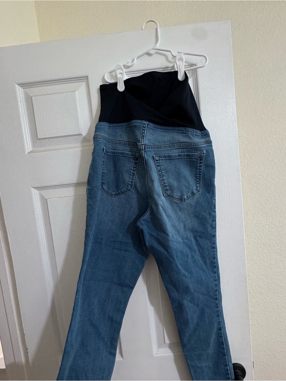 Maternity Skinny Jeans with Blue Stretch Waist - Light Blue - Picture 3 of 4